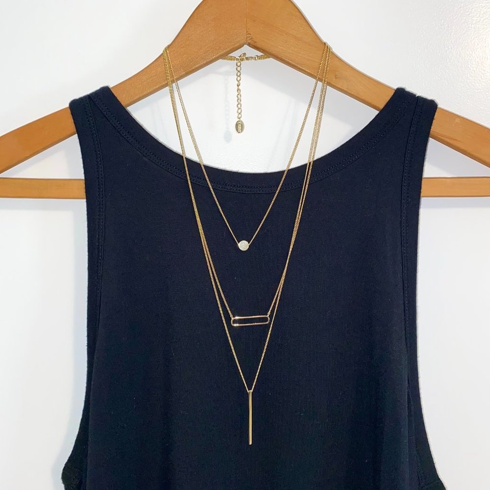 Nordstrom Gold Three-Layered Necklace